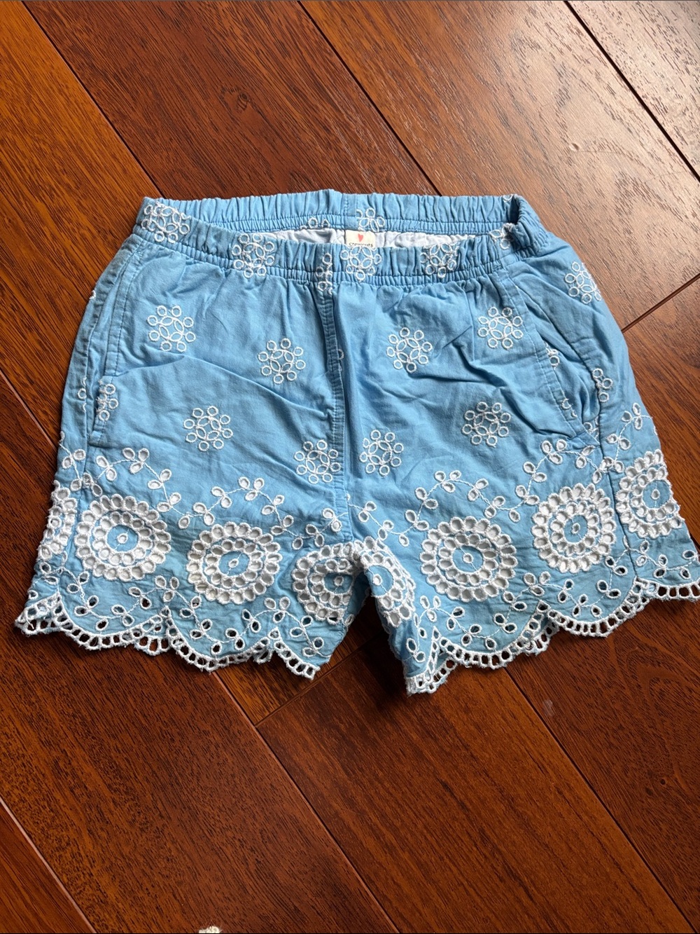 Crewcuts Blue Embroidered Eyelet Girls Shorts sz 7